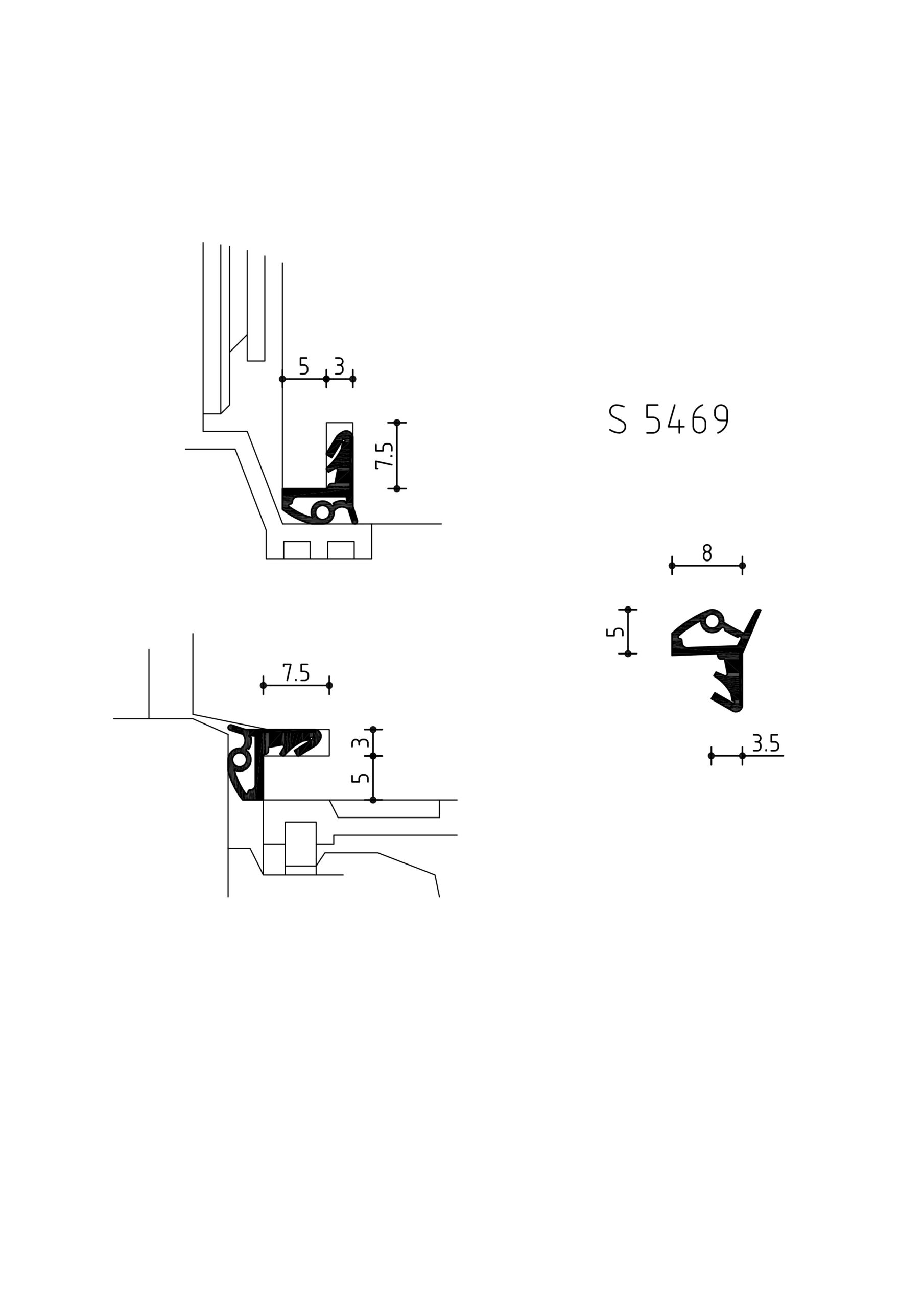 KISO S 5469 – Joint pour porte coulissante (partie verticale) – Image 2